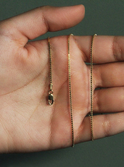 14k Yellow Gold Classic Box Chain 1.1mm