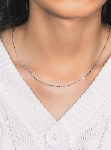 14k White Gold Lumina Pendant Chain 1.0mm