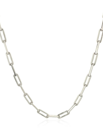 14K White Gold Paperclip Chain (2.5mm)