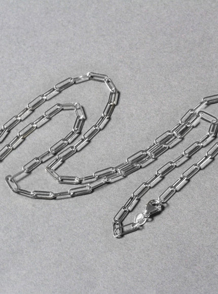14K White Gold Paperclip Chain (2.5mm)