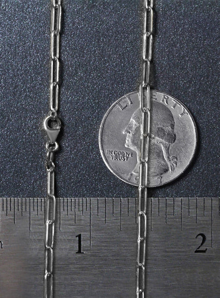 14K White Gold Paperclip Chain (2.5mm)