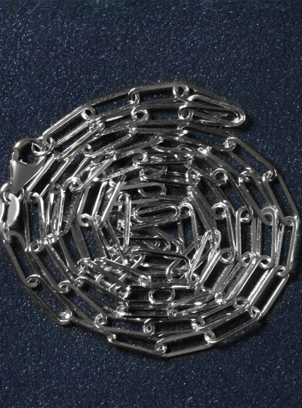 14K White Gold Paperclip Chain (2.5mm)