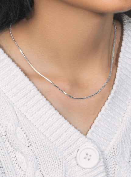 14k White Gold Franco Chain 1.2mm