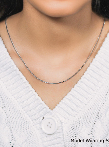 14k White Gold Franco Chain 1.2mm