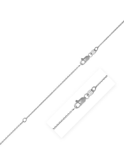 Extendable Cable Chain in 10k White Gold (0.85mm)