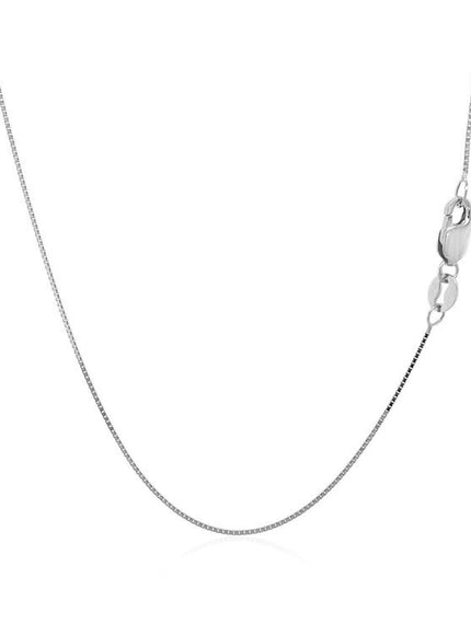 14k White Gold Classic Box Chain 0.6mm - Ellie Belle