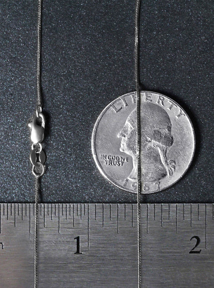 14k White Gold Classic Box Chain 0.6mm