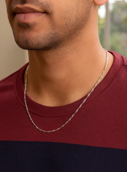 14k White Gold Singapore Chain 1.0mm