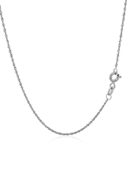 14k White Gold Singapore Chain 1.0mm
