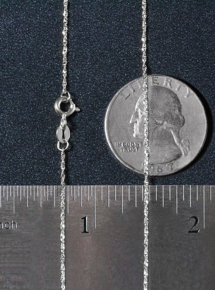 14k White Gold Singapore Chain 1.0mm