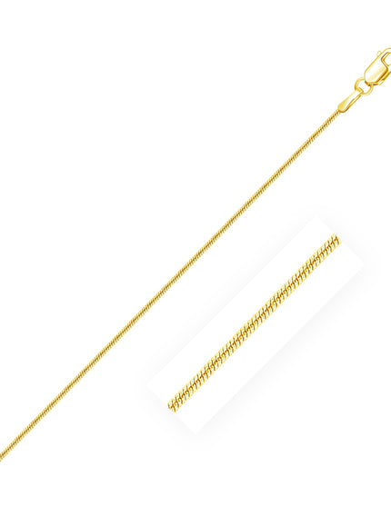 14k Yellow Gold Round Snake Chain 0.9mm