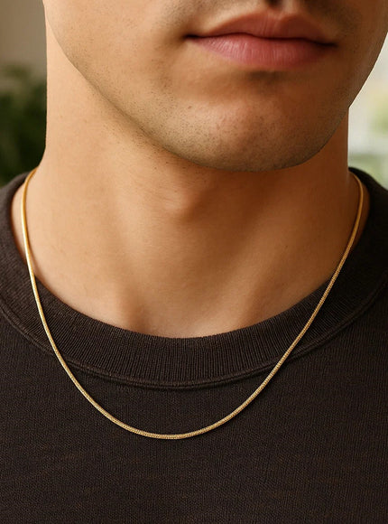 14k Yellow Gold Round Snake Chain 0.9mm