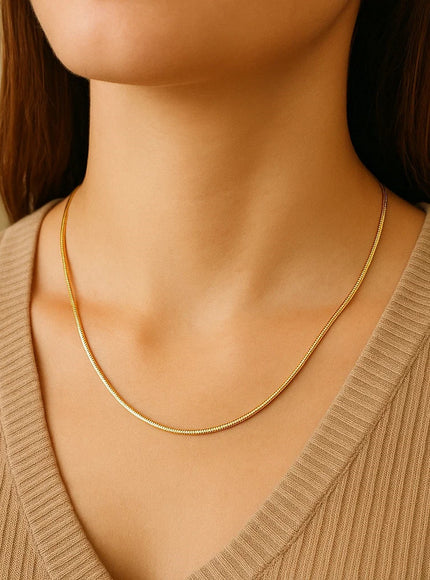 14k Yellow Gold Round Snake Chain 0.9mm