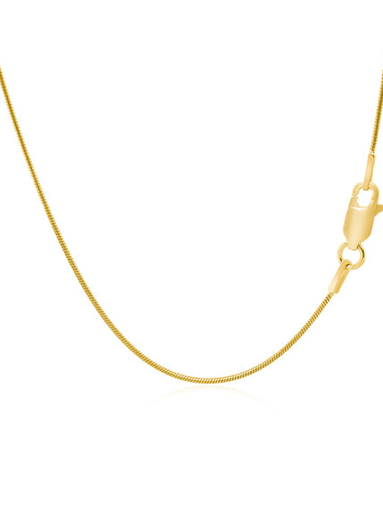 14k Yellow Gold Round Snake Chain 0.9mm