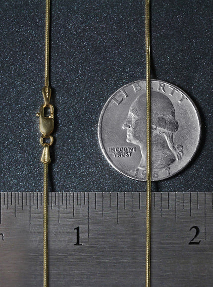 14k Yellow Gold Round Snake Chain 0.9mm