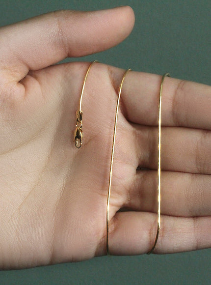 14k Yellow Gold Round Snake Chain 0.9mm