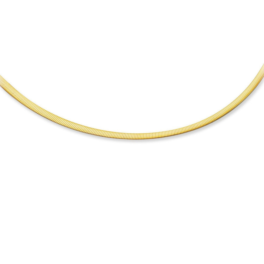 4.0mm 14k Two Tone Gold Reversible Omega Necklace