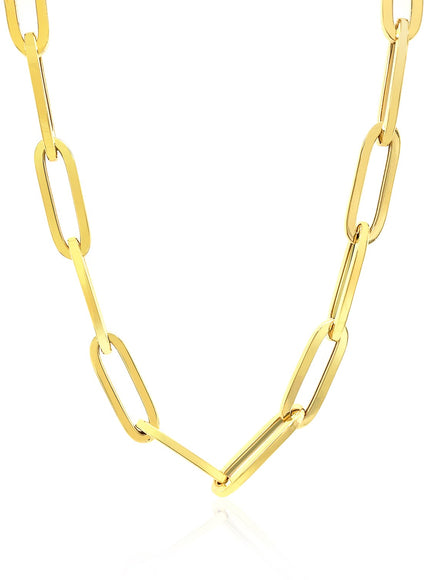 14K Yellow Gold Wide Paperclip Chain (6.1mm)