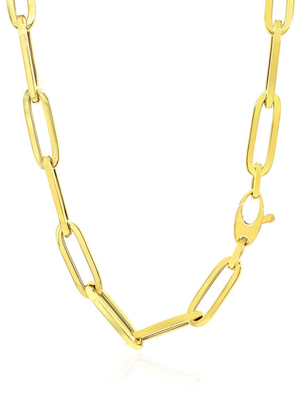 14K Yellow Gold Wide Paperclip Chain (6.1mm)