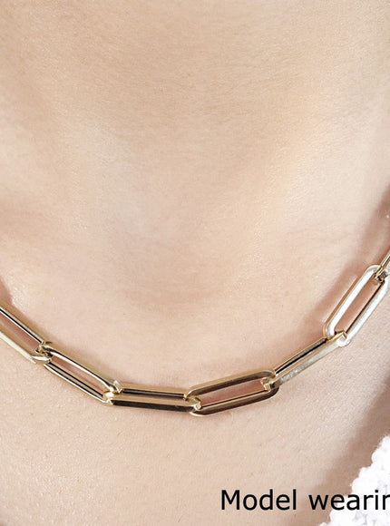 14K Yellow Gold Wide Paperclip Chain (6.1mm)