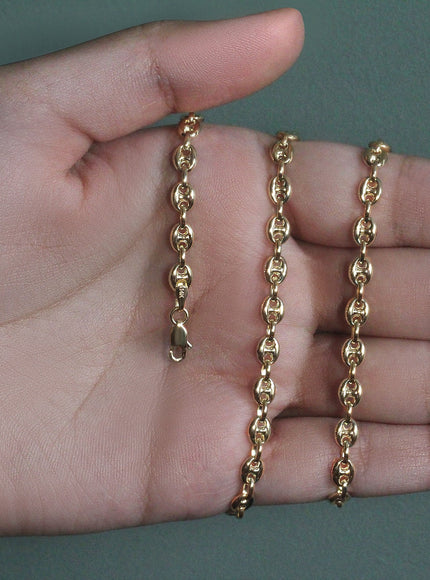 4.7mm 14k Yellow Gold Puffed Mariner Link Chain