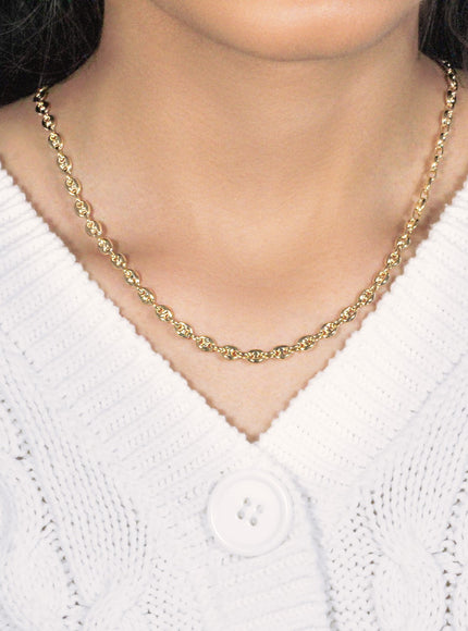 4.7mm 14k Yellow Gold Puffed Mariner Link Chain