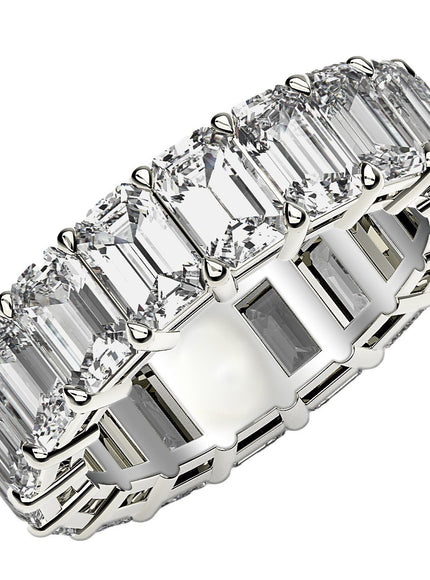 Emerald Cut Lab Grown Diamond Eternity Ring in 14k White Gold (8 cttw FG/VS2)
