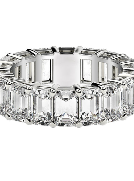 Emerald Cut Lab Grown Diamond Eternity Ring in 14k White Gold (8 cttw FG/VS2)