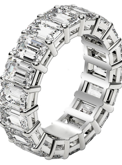Emerald Cut Lab Grown Diamond Eternity Ring in 14k White Gold (8 cttw FG/VS2)
