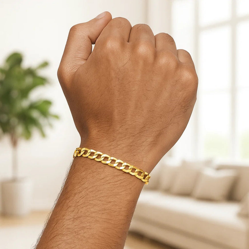 5.7mm 10k Yellow Gold Curb Bracelet