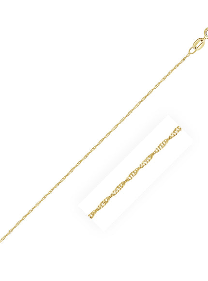 14k Yellow Gold Singapore Chain 0.8mm