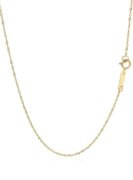 14k Yellow Gold Singapore Chain 0.8mm