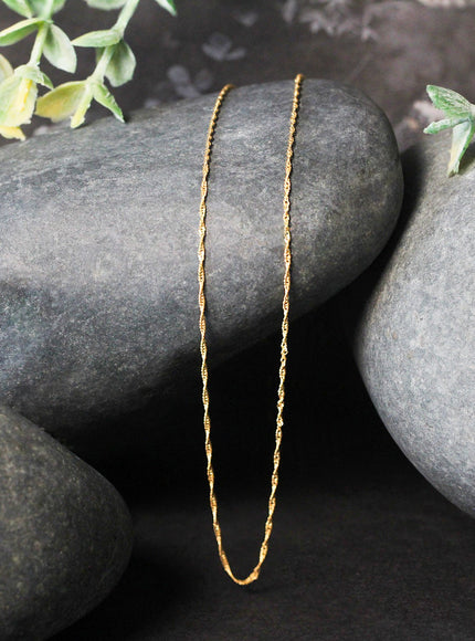 14k Yellow Gold Singapore Chain 0.8mm