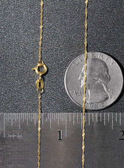 14k Yellow Gold Singapore Chain 0.8mm
