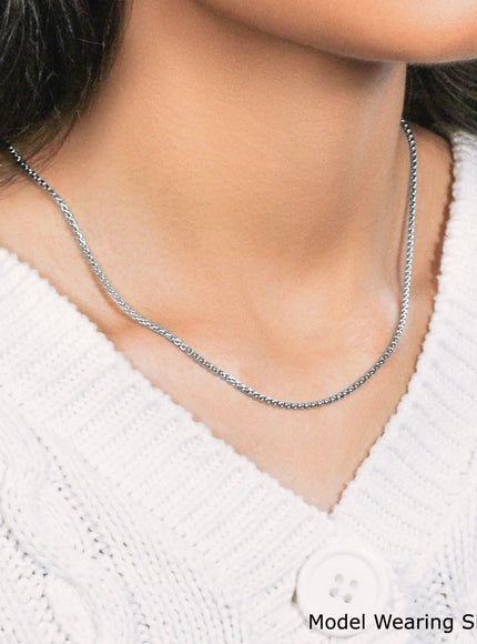 14k White Gold Round Box Chain 1.7mm