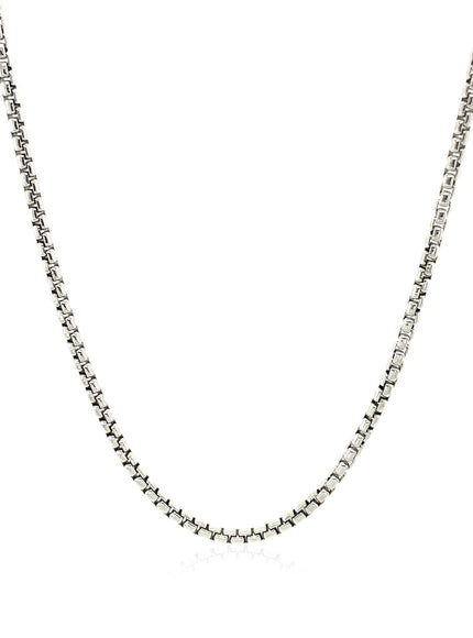 14k White Gold Round Box Chain 1.7mm