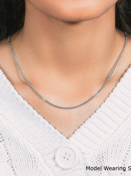 14k White Gold Round Box Chain 1.7mm