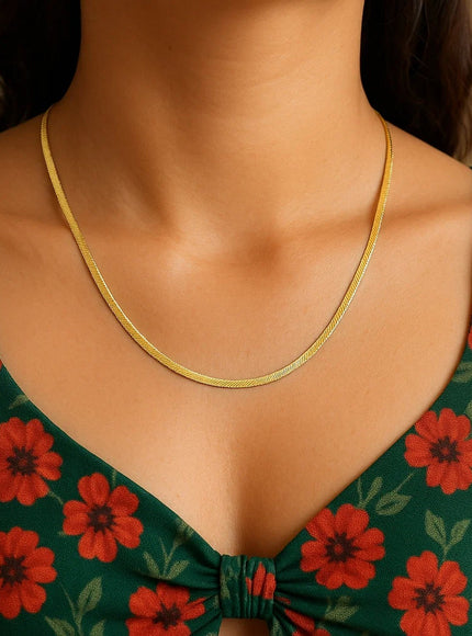 3.0mm 14k Yellow Gold Super Flex Herringbone Chain