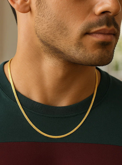 3.0mm 14k Yellow Gold Super Flex Herringbone Chain