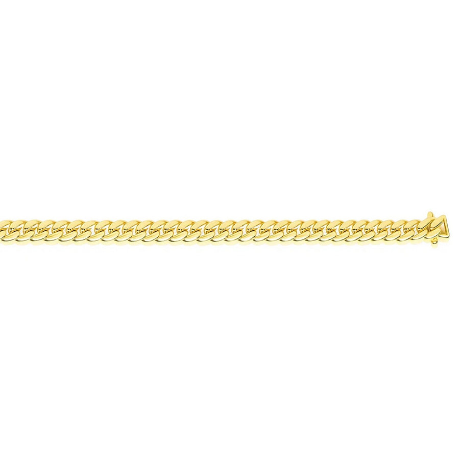 6.0mm 10k Yellow Gold Classic Miami Cuban Solid Bracelet