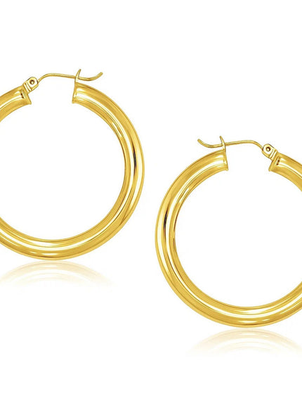 14k Yellow Gold Polished Hoop Earrings (40 mm)