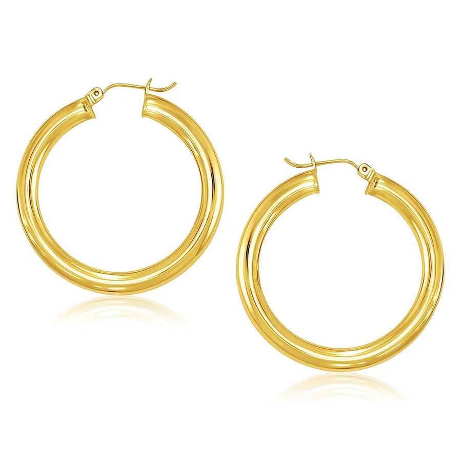14k Yellow Gold Polished Hoop Earrings (40 mm)