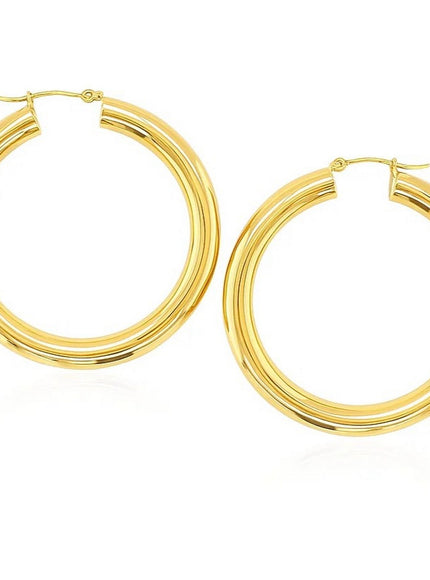 14k Yellow Gold Polished Hoop Earrings (40 mm)