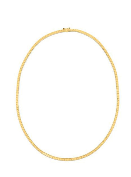 14k Yellow Gold Brick Omega Necklace