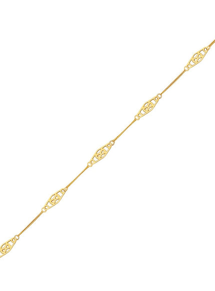 14k Yellow Gold Infinity Ankle Bracelet