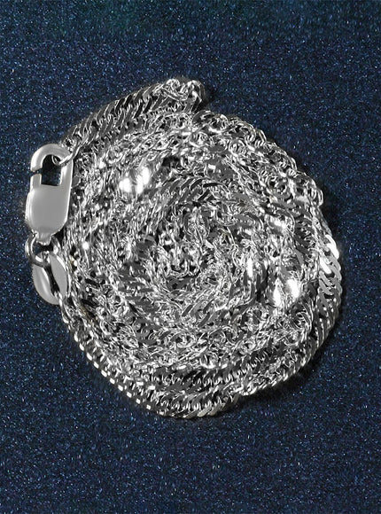 2.1mm 14k White Gold Singapore Chain