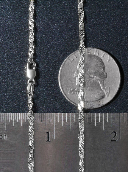 2.1mm 14k White Gold Singapore Chain