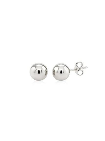 14k White Gold Classic Round Stud Earrings (6.0 mm)