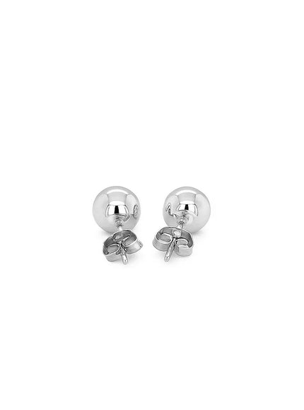 14k White Gold Classic Round Stud Earrings (6.0 mm)