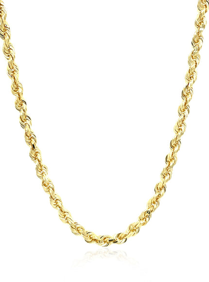 3.5mm 10k Yellow Gold Solid Diamond Cut Rope Chain
